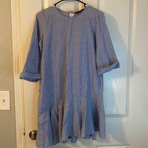 BNWT Zara asymmetrical hem striped mini dress